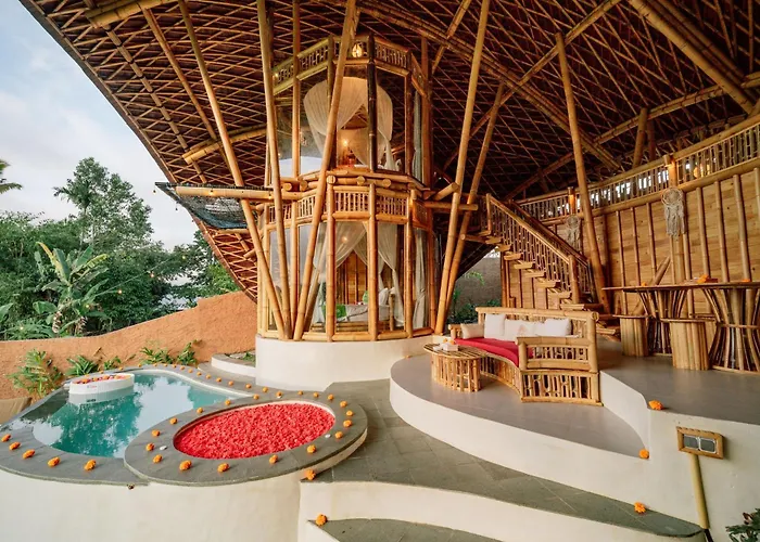 Ferienhaus The Mundis Bali - Bamboo Retreat With Private Pool & Mount Agung View
